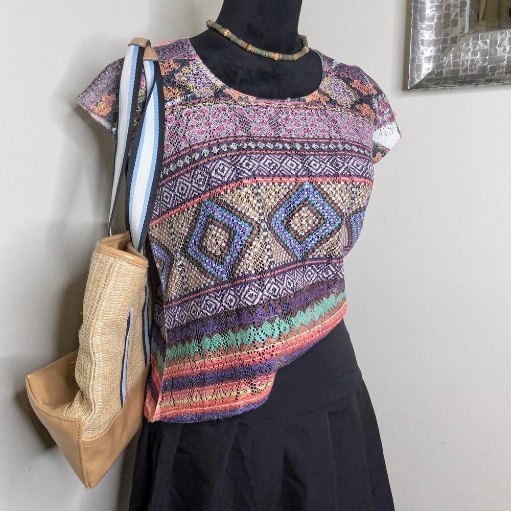 Vintage havana 90s multi colored geometric small